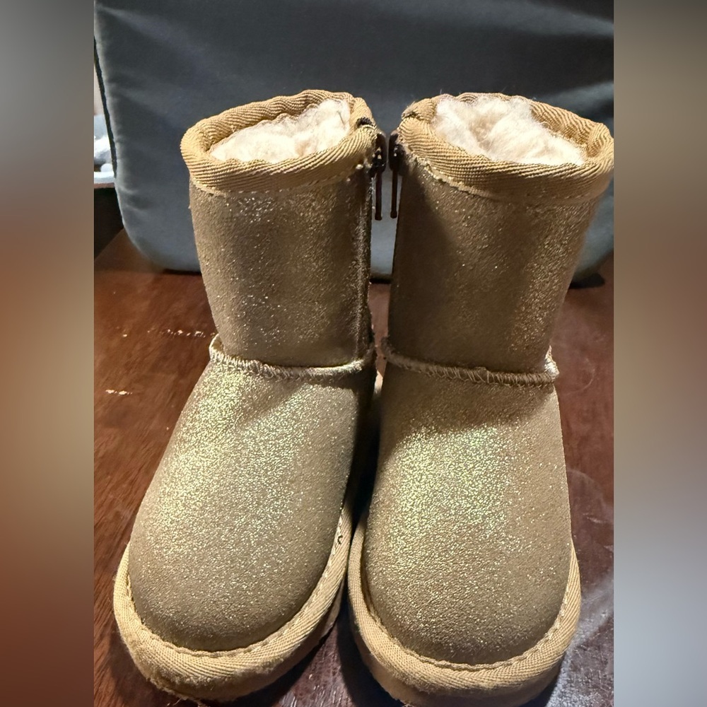 BearPaw Glittery Gold Boots